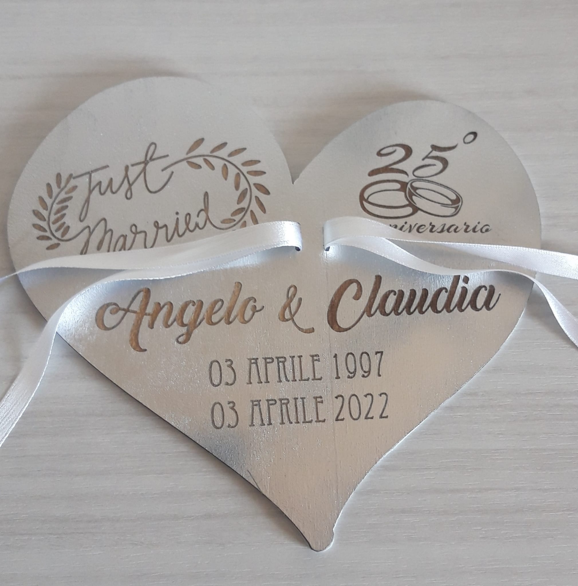 Porta fedi nozze d'argento