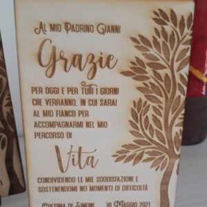 Targa Padrino in legno
