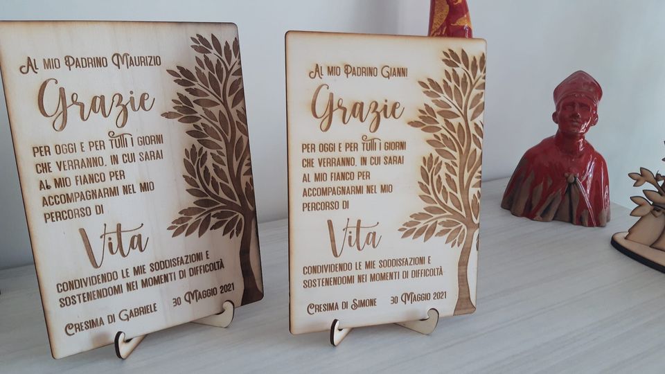 Targa Padrino in legno Targa Padrino in legno