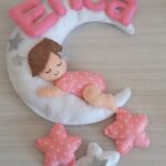 Fiocco Nascita Luna in Pannolenci