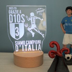 Lampada celebrativa a luce bianca Calcio Napoli